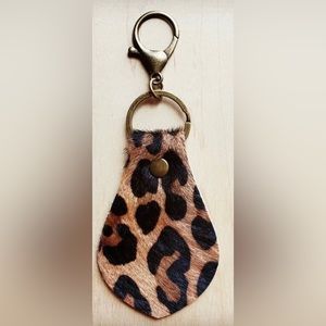 Hair on Hide Leather Keychain